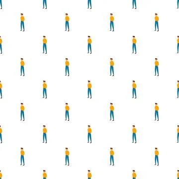 Man character repeating seamless pattern background Illustrazione stock