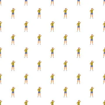 Man character searching vector seamless pattern background 스톡 일러스트