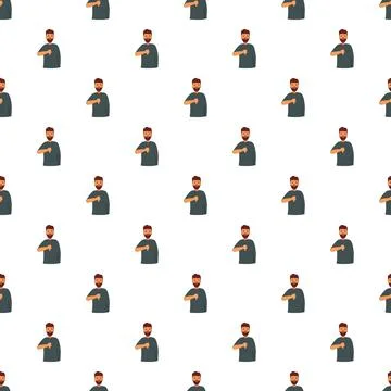 Man character showing thumbs down dislike pattern Stockillustratie
