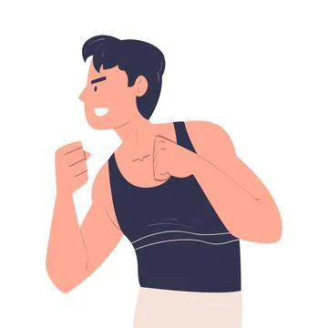 Man Character Standing Look Aside as Opposition to Somebody Vector Illustration Stock Illustration