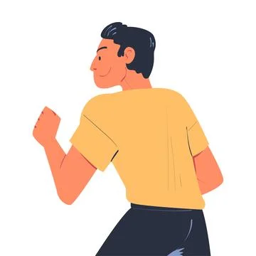 Man Character Standing Look Aside as Opposition to Somebody Vector Illustration Stock Illustration