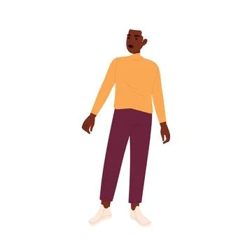 Man Character Thinking Choosing Clothes at Shop or Fashion Store Vector Stock Illustration