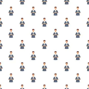 Man character using smartphone seamless pattern communication Stock Illustration