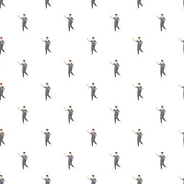 Man character walking seamless repeat pattern background 스톡 일러스트