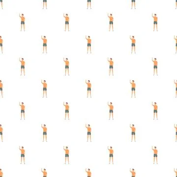 Man character waving hand pattern seamless repeating 库存插图