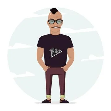 Man character for your scenes. For design work and animation. Funny cartoon Stock Illustration