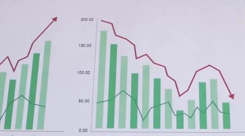 Man with chart business diagram statistic Stockbeeldmateriaal 54201445