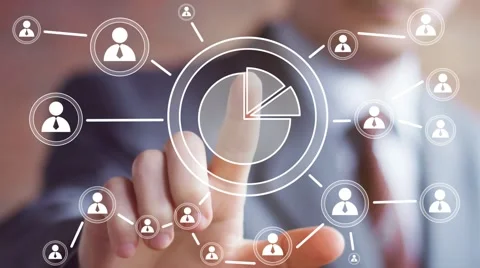 Man with chart button online business web diagram icon Stock Footage 52724509