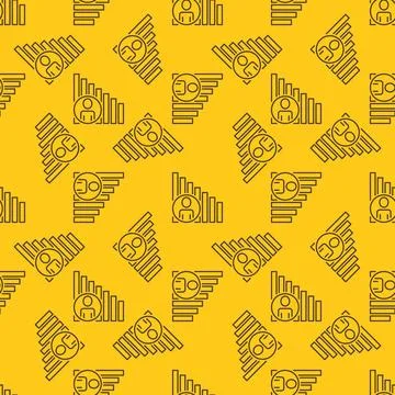 Man with Chart or Graph vector concept yellow line seamless pattern Illustrazione stock