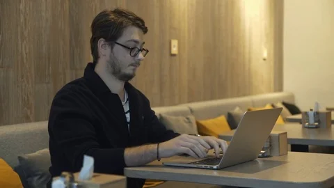 Man Chating On Laptop Video stock 72879111