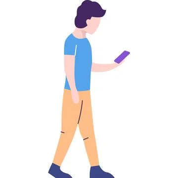 Man chatting by phone vector icon isolated Stock Illustration