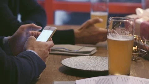 Man chatting in restaurant. Stock Footage 99565433