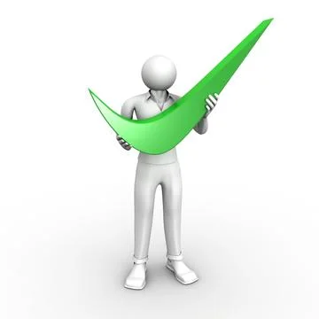 Man with check mark Stock Illustration