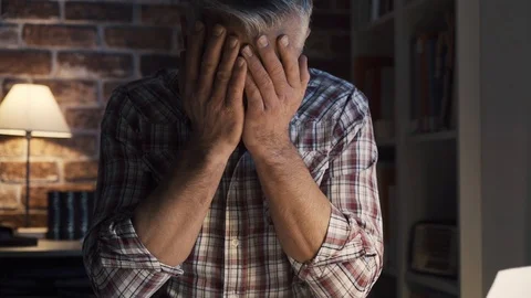 Man checking bills and expenses late at night Stock Footage 103203218