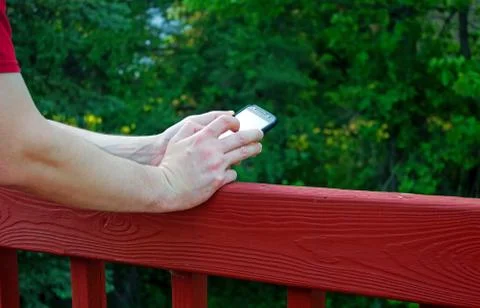 Man Checking Cell Phone Stock Photos