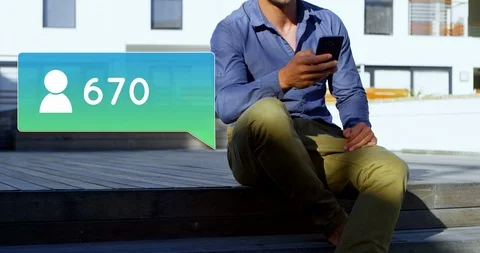 Man checking on his followers 4k Stock Footage 106273791