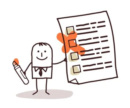 Man &amp; checking list Stock Illustration