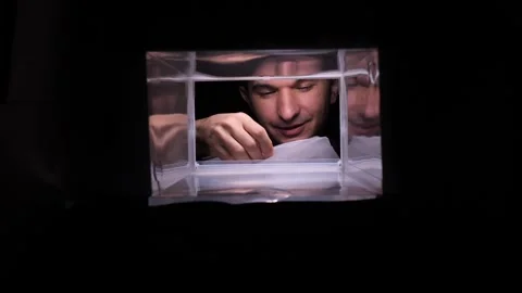 Man checking mailbox from inside perspective receiving mail Stock Footage 322912841