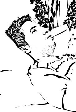 Man checking temperature Sketch vector Sketch vector Stock Illustration