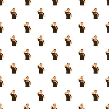 Man checking temperature with thermometer seamless pattern Illustrazione stock