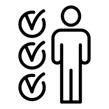 Man checklist data icon, outline style Illustrazione stock
