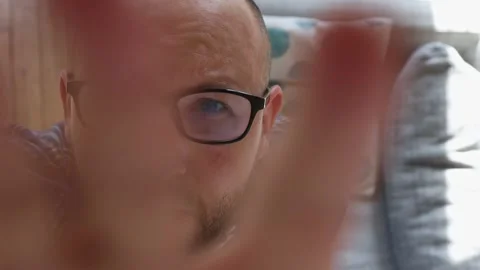 Man checks how the surveillance camera works. Stock Footage 254910135