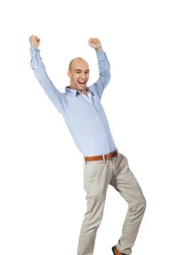 Man cheering in jubilation Stock Photos