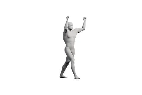 Man cheering in white studio Stock Illustration