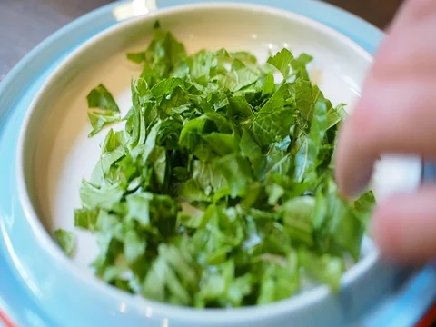 Man  chef make salad Stock Footage 82014094