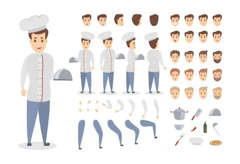 Man chef set. Stock Illustration