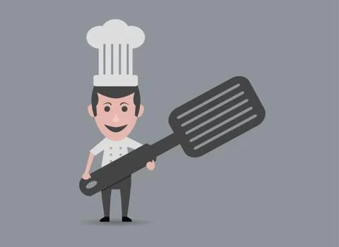 Man chef with spatula Stock Illustration