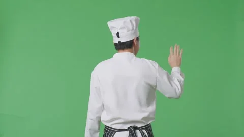 Man Chef Walking And Waving Hand In The ... | Stock Video | Pond5