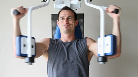 Man Chest Exercises Stock Footage 25180300
