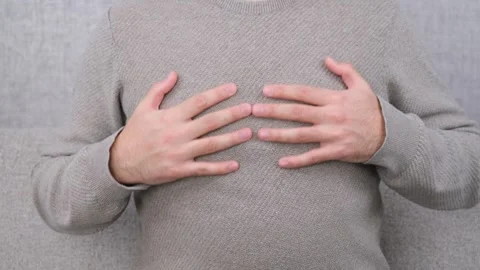 Man chest pain Stock Footage 260171990