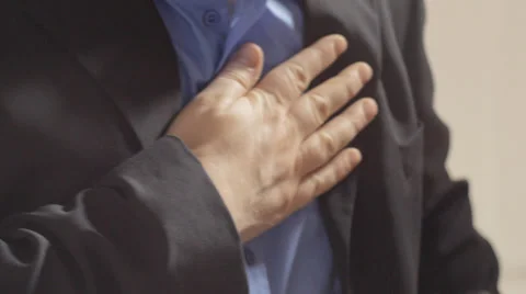 Man with chest pains ,CU Video stock 34282321