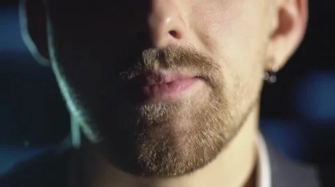 Man chewing meat Stock Footage 62080260