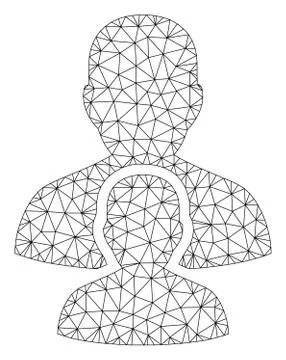 Man Child Polygonal Frame Vector Mesh Illustration Ilustración de archivo
