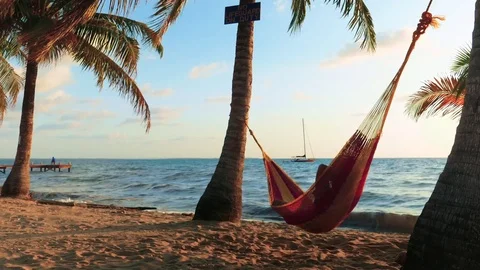 Man Chilling in a Hammock Stock Footage 73984107
