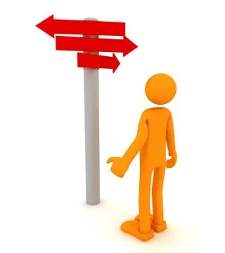 Man before a choice Stock Illustration