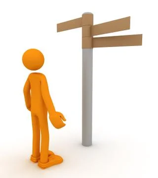 Man before a choice Stock Illustration