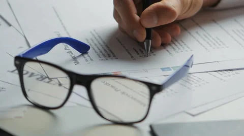 Man chooses the correct answer of the test task Stock Footage 68955057