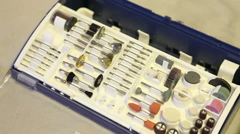 Man chooses from a set of drill, close-up Stock Footage 60422793