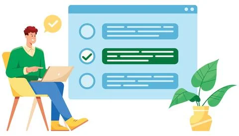 Man Choosing Answer Illustrazione stock