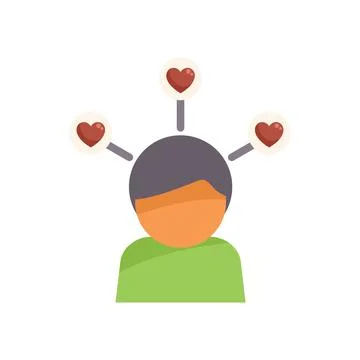 Man choosing between three hearts representing potential love interests Stock Illustration