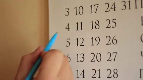 Man is Choosing Dates on the Map Stock Footage 70505152