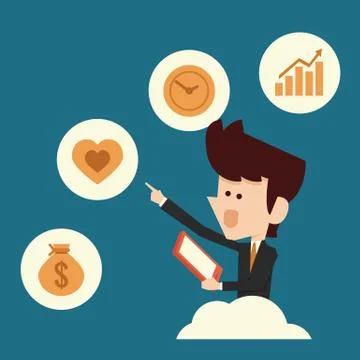 Man choosing icon Stock Illustration