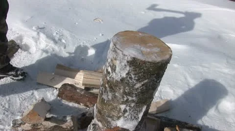 Man chopping firewood 2 Stock Footage 22178792