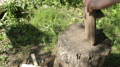 Man chopping wood Stock Footage 63543190