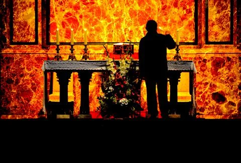 Man in church Stock Photos