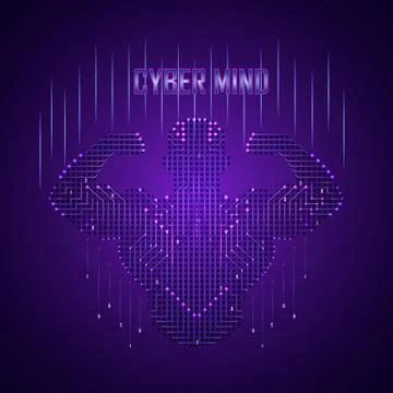 Man Ciber Mind Stock Illustration